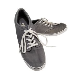 Woman's Vans off the Wall Gray Canvas Sneakers Size 9